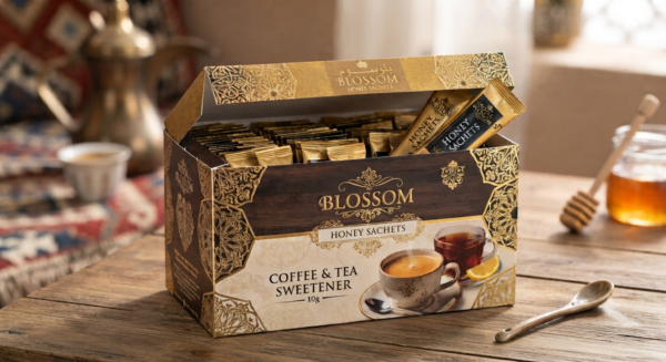 natural honey sachets sweetener. 12 packs.