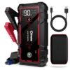 Soulor Car Jump Starter, 3000A to 6000A Portable Starter Power Supply, 2-In-1 Inflatable for All-In-One Multi-Functional Upgraded Version, 12V Quick Start Car, Suitable for All Cars, LED Emergency Lights, Compass, USB Input/Output