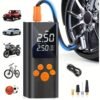 Portable Cordless Tire Inflator with Digital Gauge & LED Light, USB- Rechargeable Fast Air Compressor Suitable for Cars, Bikes, Motorcycles, Sports Equipment, USB- Air Pump for Car Tires, Tires, Emergency Inflation Device