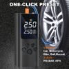 Portable Cordless Tire Inflator with Digital Gauge & LED Light, USB- Rechargeable Fast Air Compressor Suitable for Cars, Bikes, Motorcycles, Sports Equipment, USB- Air Pump for Car Tires, Tires, Emergency Inflation Device