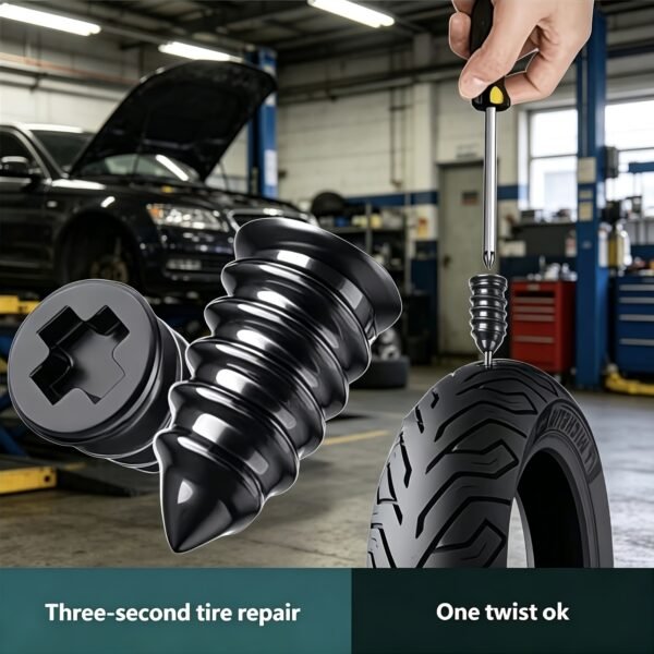 20/pcs Tire Repair Rubber Nail Kit, Suitable for Car/Motorcycle/Truck/Scooter, Quick Self-Service Screw Rubber Nail Vacuum Tire Puncture Repair Tool