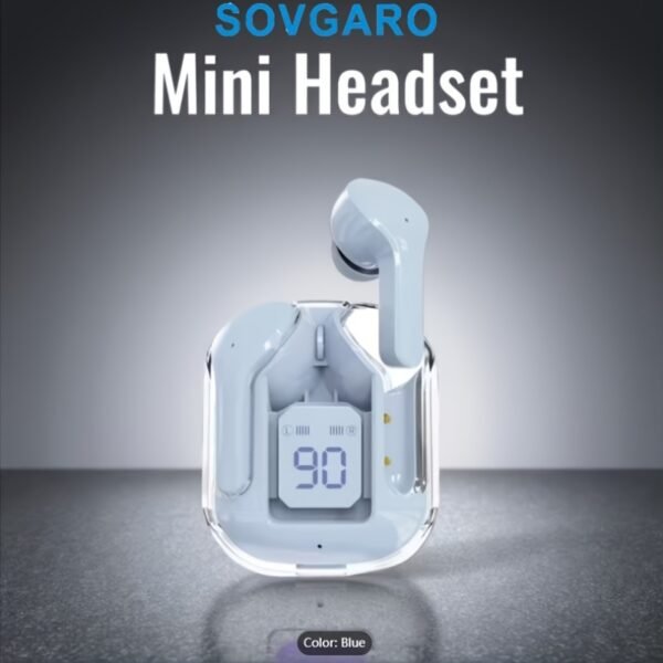 Wireless Earbuds 5.3, 24-Hour Battery Life, LED Power Display Transparent Charging Case, Cute Light Blue In-Ear Headphones, Suitable for Women And Girls, Ideal for Sports, Travel, And More, Compatible with Iphone And Android Devices