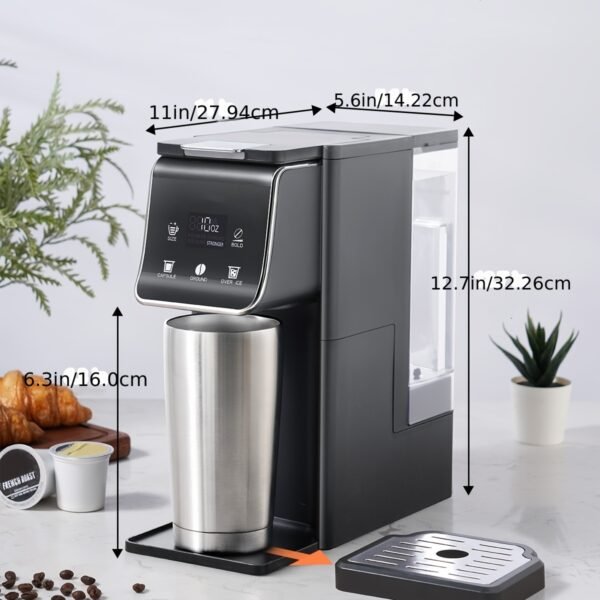 SHARDOR 3-In-1 Single-Serve Coffee Machine, K-Cup Coffee Maker Compatible with Ground Coffee & Teas, 6 to 14 Oz Brew Sizes, 40 Oz Removable Water Tank, Descaling Settings, Black