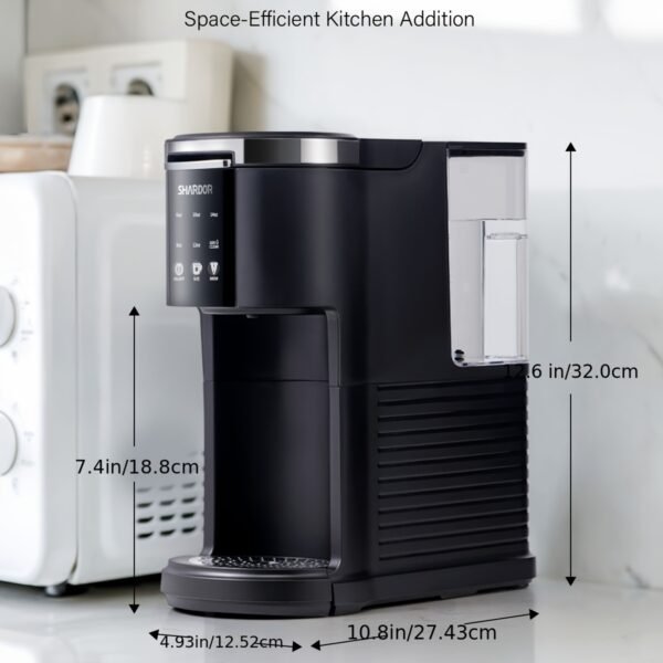 SHARDOR 3-In-1 Single-Serve Coffee Machine, K-Cup Coffee Maker Compatible with Ground Coffee & Teas, 6 to 14 Oz Brew Sizes, 40 Oz Removable Water Tank, Descaling Settings, Black