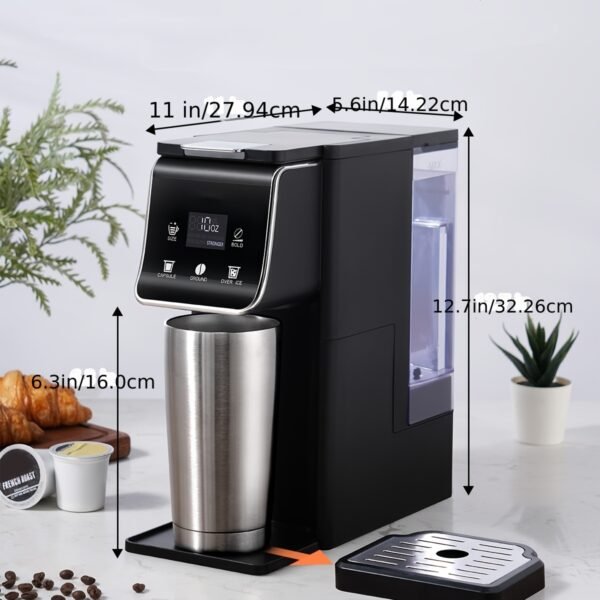 SHARDOR 3-In-1 Single-Serve Coffee Machine, K-Cup Coffee Maker Compatible with Ground Coffee & Teas, 6 to 14 Oz Brew Sizes, 40 Oz Removable Water Tank, Descaling Settings, Black