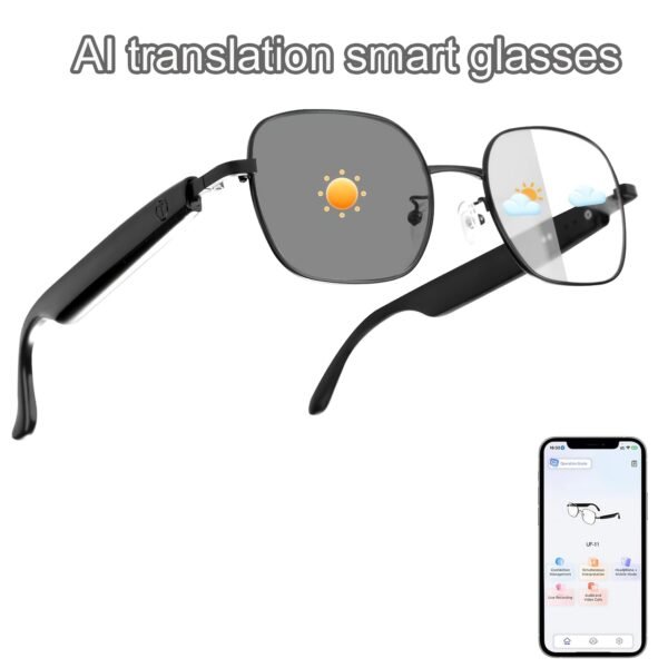 AI Smart Glasses, Smart Glasses With 160 Languages Real Time Translation Support, Chat GPT System, Hvesbsfsy New Multi-functional Audio Glasses For Men And Women, Built-in Microphone And Speaker, HD Voice Calls And HIFI Music Quality