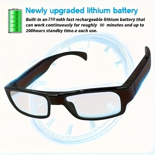1pc Smart Glasses with Camera, 1080P HD Camera, Digital Video Recorder Camcorder Eye Protection DV Camera Glasses Video Glasses, Recording Portable Camera Ultra Clear Camera Glasses with 32/64GB Memory Card, Long-lasting Battery Life, USB Interface