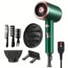 product-fancy-08de088f-845c-4447-b66a-56a98c91a382 Professional Ionic Hair Dryer, Powerful 1600W Quick Dry Low Noise Hair Dryer with 2 Concentrator Nozzles 1 Diffuser Attachment 3 Combs One Multi-Purpose Hanger for Home Salon Travel (Gray, White, Red, Green, Purple, Pink)