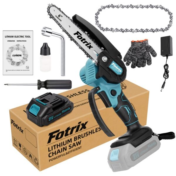 6-Inch Mini Cordless Chainsaw with Storage Case, Upgraded High-Hardness Chain, Lightweight One-Handed Electric Saw for Tree Trimming, Garden Pruning, Property Cleanup & Practical Gift for Men