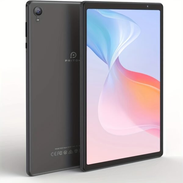 PRITOM 10.1-inch Android 14 Tablet, 4GB + 2GB+2GB Expandable RAM, 32GB ROM, 6000mAh, Quad-Core Processor, 10-inch Tablet, Android Tablet with HD IPS Screen, Camera, Wi-Fi, Tablet