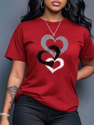 Women's Letter Graphic Print Sporty Fashion Casual Round Neck Short Sleeve T-shirt