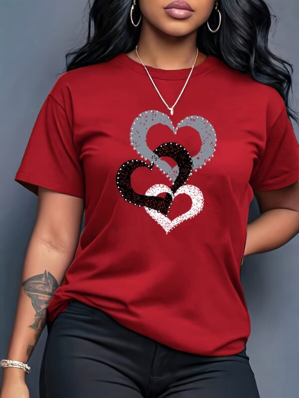 Women's Letter Graphic Print Sporty Fashion Casual Round Neck Short Sleeve T-shirt