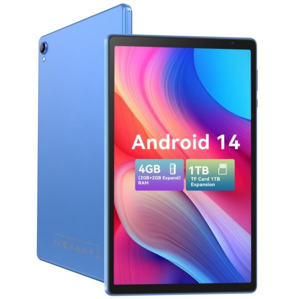 PRITOM 10.1-inch Android 14 Tablet, 4GB + 2GB+2GB Expandable RAM, 32GB ROM, 6000mAh, Quad-Core Processor, 10-inch Tablet, Android Tablet with HD IPS Screen, Camera, Wi-Fi, Tablet