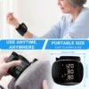 Automatic wrist blood pressure monitor, featuring an adjustable cuff, heart rate monitoring, irregular heartbeat alerts and a built-in rechargeable lithium battery. Suitable for blood pressure management in patients with hypertension.