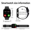 1.83-Inch Full Touch Silicone Strap Smart Sports Watch, Unisex Fitness Outdoor Pedometer, Multiple Watch Faces Available, Wireless Call, Multiple Sports Modes, Remote Camera, Alarm Function, TFT Display, Equipped with 260Mah Battery