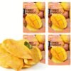 Dried Fruit Snacks, 4 Bags Dried Mango Slices, Sweet Tangy Chewy Mango Fruit Snacks for Office Snacks, Lunch Box, Tea Time, Back to School, Halloween Party Bowls And Christmas Gift Bags
