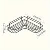 Rust-Resistant Corner Shower Rack - a Wall-Mounted Bathroom Organizer with Multiple Shelves for Shampoo, Conditioner, And Cosmetics, Featuring a Space-Saving Design And a Durable Black End, Suitable for Modern Bathrooms