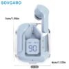 Wireless Earbuds 5.3, 24-Hour Battery Life, LED Power Display Transparent Charging Case, Cute Light Blue In-Ear Headphones, Suitable for Women And Girls, Ideal for Sports, Travel, And More, Compatible with Iphone And Android Devices