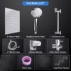product-fancy-1b679051-af28-4fb6-adcd-b6e23f15d9a7-1 Shower Head, High Pressure Rainfall/Handheld Shower Combo with 13inch Extension Arm, Various Settings, Anti-leak Shower Head with Holder, Height/Angle Adjustable, Chrome, Matte Black