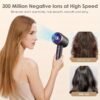 product-fancy-1b77d907-79b8-4b75-9901-05b69f1791a0 Professional Ionic Hair Dryer, Powerful 1600W Quick Dry Low Noise Hair Dryer with 2 Concentrator Nozzles 1 Diffuser Attachment 3 Combs One Multi-Purpose Hanger for Home Salon Travel (Gray, White, Red, Green, Purple, Pink)