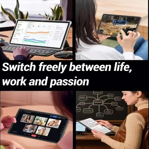 product-fancy-1bcea42d-09f9-44b6-8985-11157998fbd8 2026 Business Tablet, 2-in-1 Device, 10.1-inch HD Display, Android 15, 8 GB (4+4) RAM, 128 GB Storage, Supports Keyboard And Mouse Connectivity (included), Dual-band Wi-Fi, 6000 MAh Battery, Lightweight And Portable, Ideal For Business Travel And Of