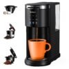 SHARDOR 3-In-1 Single-Serve Coffee Machine, K-Cup Coffee Maker Compatible with Ground Coffee & Teas, 6 to 14 Oz Brew Sizes, 40 Oz Removable Water Tank, Descaling Settings, Black