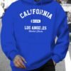 Men'S New Fashion United States Los Angeles California EST.1776 Letter Print Casual Sweatshirt Trendy Drawstring Hoodie Fall Winter Top Comfortable Versatile Long Sleeve Hooded Sweater