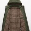 product-fancy-1db6d76f-02a1-47c4-b39d-c76ea65ba47c-1 New Men's Multi-Pocket Cargo Jacket, Men's Outdoor Windbreaker, Sporty Style, College Style, Vintage Style Outdoor Jacket, Elegant Spring and Autumn Front Placket Snap Button Design, High Quality Zipper, Luminous Strip Decoration, Checkered Print
