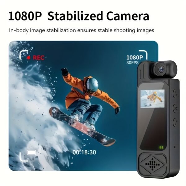 Intelligent Recording Device - 1080P High Definition Body Camera, Lens That Rotates 180 Degrees, Portable Handheld Camcorder, USB Rechargeable, Ideal Present for Celebrations And Anniversaries