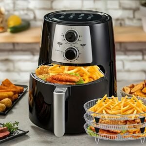 A Set of 8 Stainless Steel Air Fryer Dehydration Racks with Clips