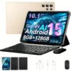 Android 15 Tablet Latest Tablets, 10.1 Inch Tablet 8GB RAM 128GB ROM, 8000Mah Battery 2 In 1 Tablet With Keyboard, Case, Stylus, Tablet PC, 5G Wifi, 5MP+16MP Dual Camera, 1280 * 800 FHD IPS Screen, Tablet, Pad, Tablet, Pad