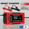 12V 6A Smart Car Battery Chargng with LCD Display Smart Battery Trickle Charging Automotive Battery, Temperature Compensation - for Car, Truck, RV, Motorcycle, Lead Acid Batteries, Without Battery
