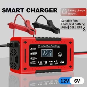 product-fancy-2221fa9b-0f32-482a-bb97-c1d904f73a1b 12V 6A Smart Car Battery Chargng with LCD Display Smart Battery Trickle Charging Automotive Battery, Temperature Compensation - for Car, Truck, RV, Motorcycle, Lead Acid Batteries, Without Battery