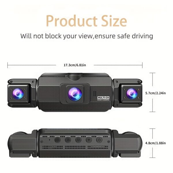 32GB 4-Lens Car Dashboard Video Cam, FHD1080P Dash Cam for Cars, Front, Rear, Left And Right, with 8IR Night Vision, Loop Recording, 170° Wide Angle Car DVR Camera