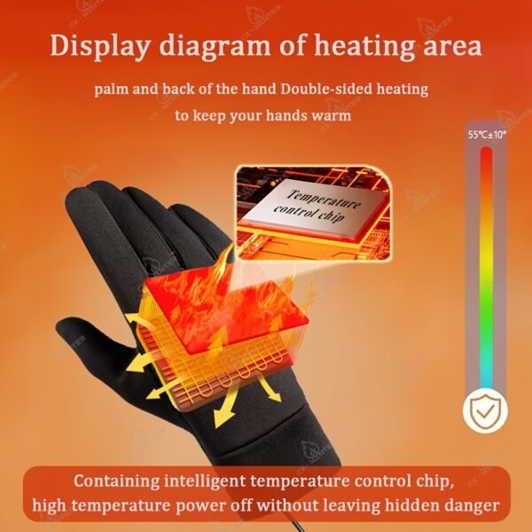 Winter Warm Gloves, Electric Heating Gloves, Intelligent Three-level Temperature Control, Double-sided Heating, Automatic Power-off at High Temperature, Comfortable Liner,Requires a USB Power Source to Be Used,An Excellent Winter Gift.