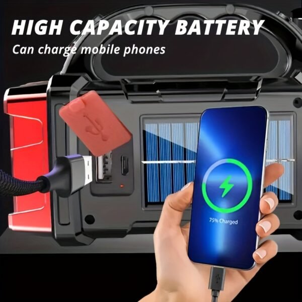 Solar & USB Rechargeable LED Lantern Flashlight, 1800Mah Nickel Battery, Tactical COB Work Light, 4 Modes, Emergency Power Bank Function, Portable for Camping IPX4 Waterproof(1/2pcs Optional)
