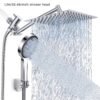 Shower Head, High Pressure Rainfall/Handheld Shower Combo With Extension Arm, 9 Settings, Anti-Leak Shower Head With Holder, Height/Angle Adjustable, Chrome, Matte Black