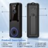 product-fancy-2b7aff48-f4c0-40dd-a3be-65e92fa9b0bb 2pcs/1pc Smart Wireless Doorbell Camera System with Puvue App Compatible Indoor/Outdoor