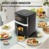 product-fancy-2bfc6b78-f666-45cb-81bf-a65856d4c523 6-Quart Air Fryer - 8-in-1 Electric Hot Air Oven with LED Touchscreen, Non-stick Fry Basket, And 1350-watt Power. This Large-capacity Air Fryer Features 360° Hot Air Circulation, A Clear Touchscreen, And Integrated Heat-insulated Handles. Black.