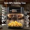product-fancy-2d6cd2a7-de95-4a59-947b-b0afab6baa7e 6-Quart Air Fryer - 8-in-1 Electric Hot Air Oven with LED Touchscreen, Non-stick Fry Basket, And 1350-watt Power. This Large-capacity Air Fryer Features 360° Hot Air Circulation, A Clear Touchscreen, And Integrated Heat-insulated Handles. Black.