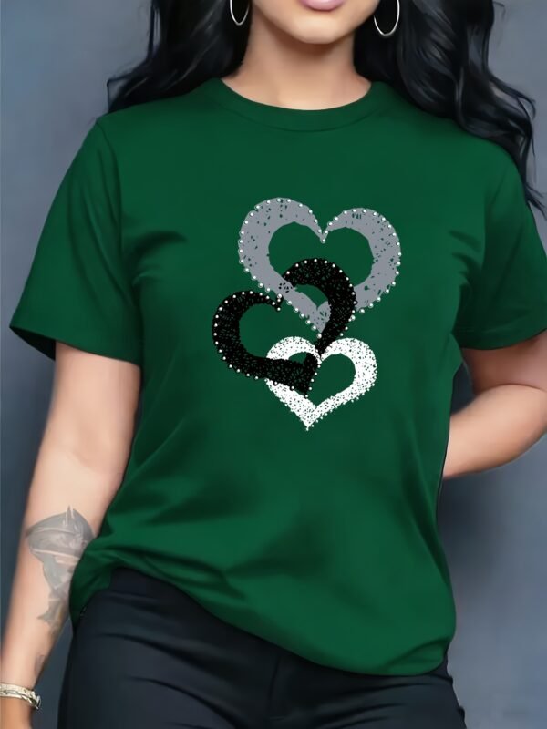 Women's Letter Graphic Print Sporty Fashion Casual Round Neck Short Sleeve T-shirt