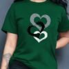 Women's Letter Graphic Print Sporty Fashion Casual Round Neck Short Sleeve T-shirt
