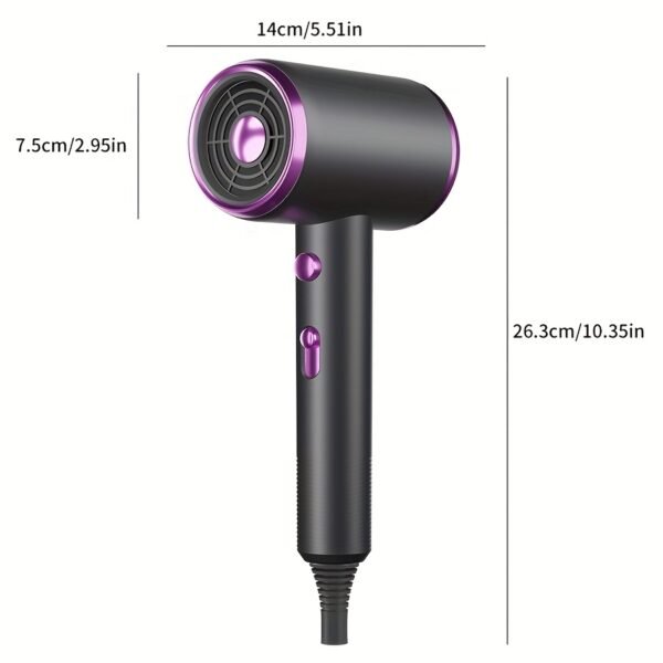 product-fancy-30c7fb12-ce07-49bb-936c-8df3f253ee8b Professional Ionic Hair Dryer, Powerful 1600W Quick Dry Low Noise Hair Dryer with 2 Concentrator Nozzles 1 Diffuser Attachment 3 Combs One Multi-Purpose Hanger for Home Salon Travel (Gray, White, Red, Green, Purple, Pink)