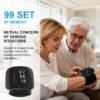 Automatic wrist blood pressure monitor, featuring an adjustable cuff, heart rate monitoring, irregular heartbeat alerts and a built-in rechargeable lithium battery. Suitable for blood pressure management in patients with hypertension.