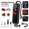 12000APortable Wireless Car Air Compressor Inflator Hand Pump with LED Lighting, Suitable for Cars/motorcycles/bicycles