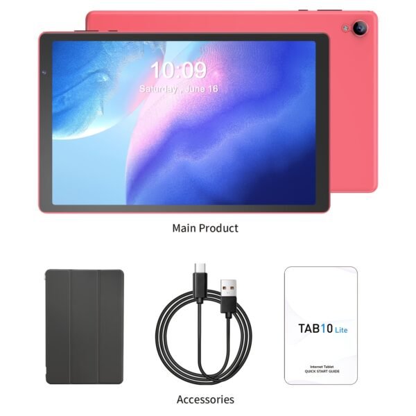 PRITOM 10.1-inch Android 14 Tablet, 4GB + 2GB+2GB Expandable RAM, 32GB ROM, 6000mAh, Quad-Core Processor, 10-inch Tablet, Android Tablet with HD IPS Screen, Camera, Wi-Fi, Tablet
