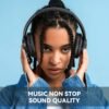 KVIDIO Bluetooth 6.0 Wireless Headphones, 65 Hours Playtime, Sealed Type, Microphone Included, Soft Earmuffs &Light Weight for Prolonged Waring for PC/Travel/School/iPad