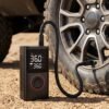 Portable Wireless Tire Inflator, 150PSI High-Pressure Air Compressor, 3x Faster Inflation, Digital Tire Pressure Display, 2000mAh X 2 High-Capacity Batteries, Auto-Stop When Full, Built-in LED Light, Multi-Function Inflation Nozzle
