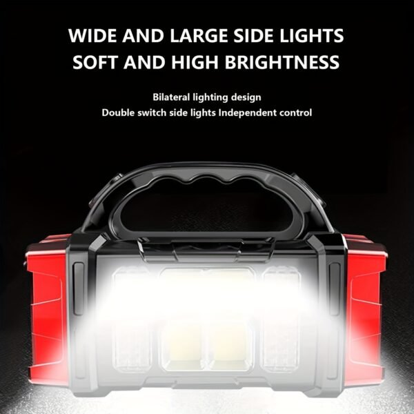 Solar & USB Rechargeable LED Lantern Flashlight, 1800Mah Nickel Battery, Tactical COB Work Light, 4 Modes, Emergency Power Bank Function, Portable for Camping IPX4 Waterproof(1/2pcs Optional)