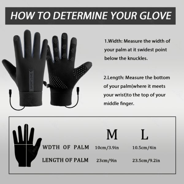 Winter Warm Gloves, Electric Heating Gloves, Intelligent Three-level Temperature Control, Double-sided Heating, Automatic Power-off at High Temperature, Comfortable Liner,Requires a USB Power Source to Be Used,An Excellent Winter Gift.